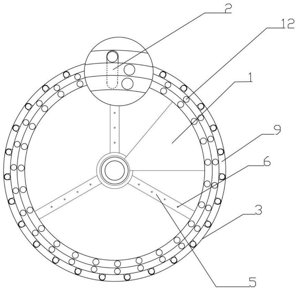 A multi-ring porous construction device for cutting off uncured cement concrete pile heads