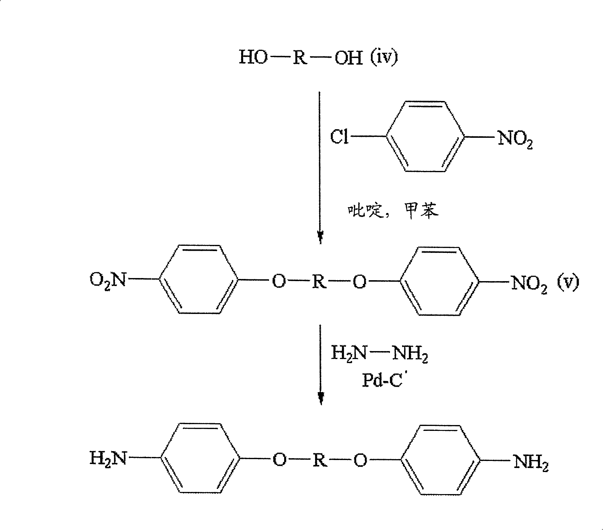 Diamine, polyamic acid and polyimide produced with the same