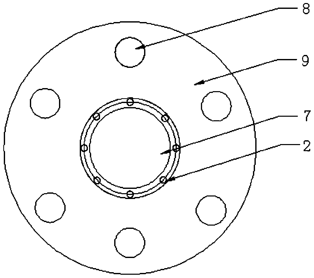 Dust control device at the outlet