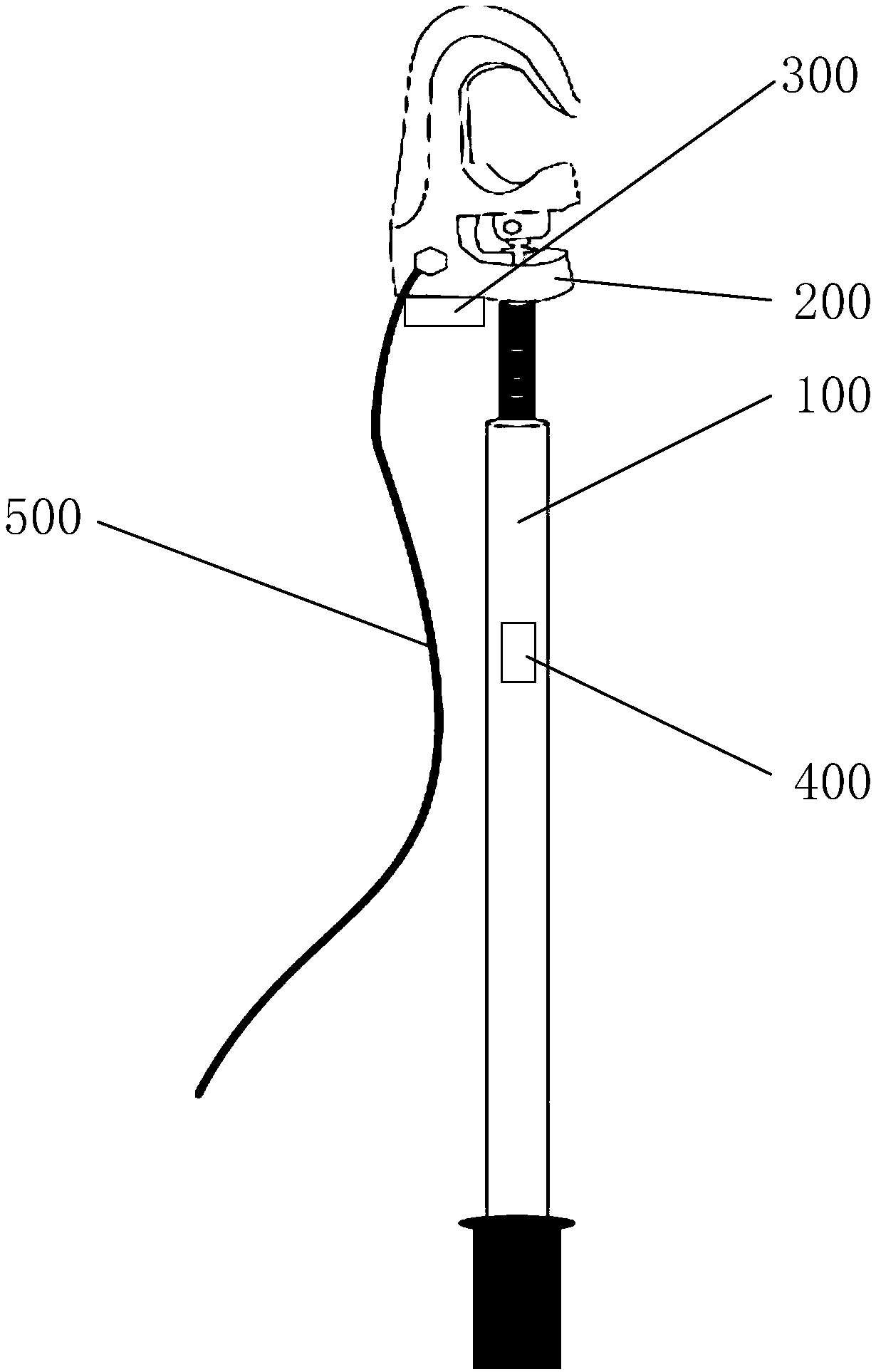 Electricity-testing grounding lead hanger with GPS (Global Position System) function, and grounding measurement device
