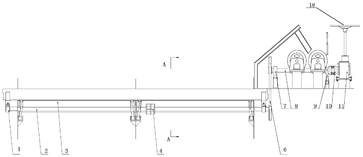Limiting device for hopper vehicle bottom door opening and closing mechanism