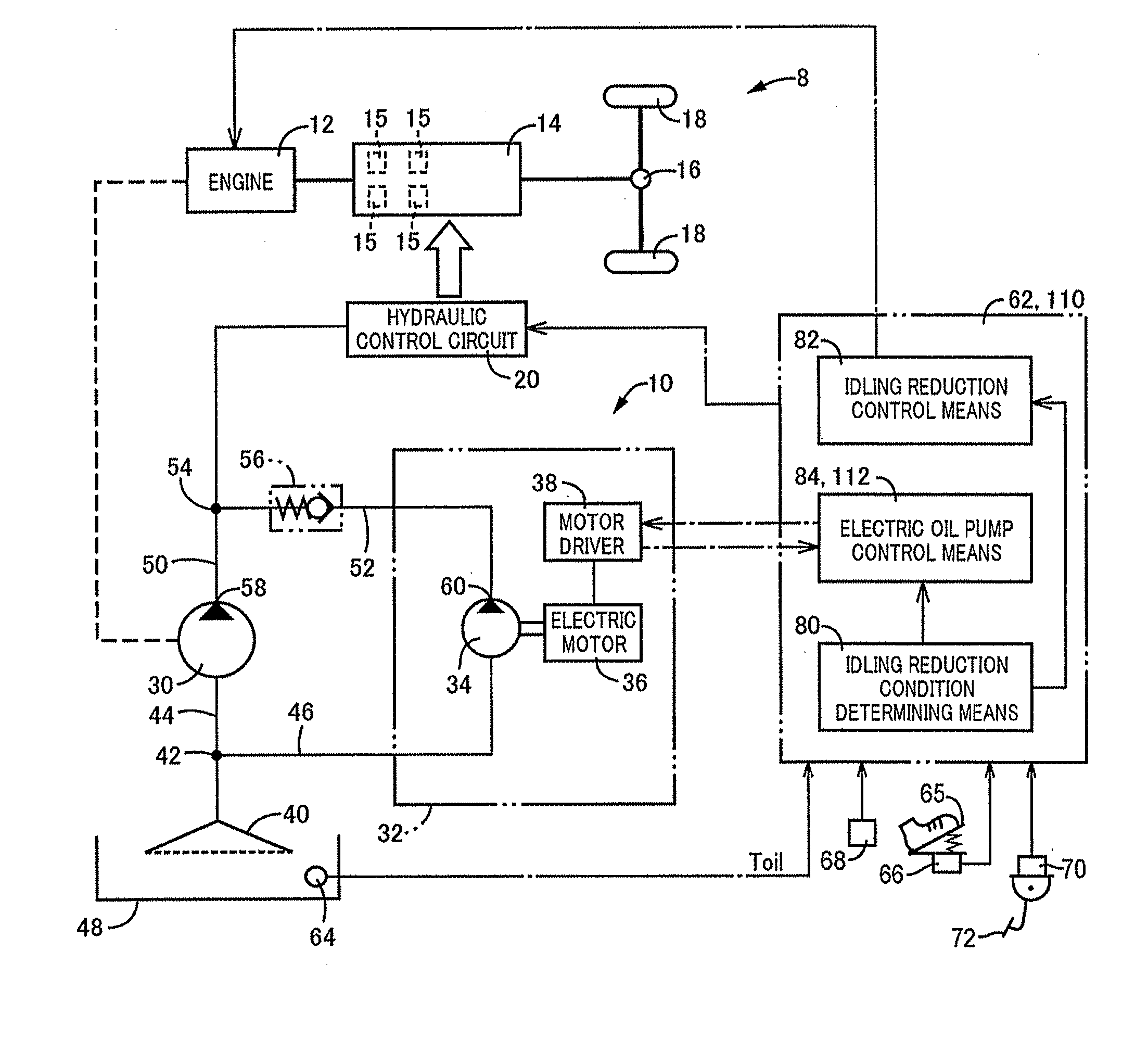 Control device of vehicle oil supply device