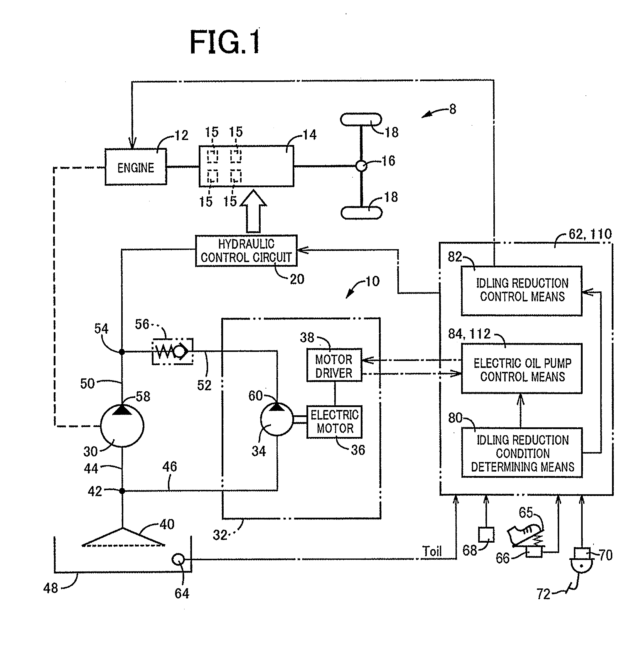 Control device of vehicle oil supply device