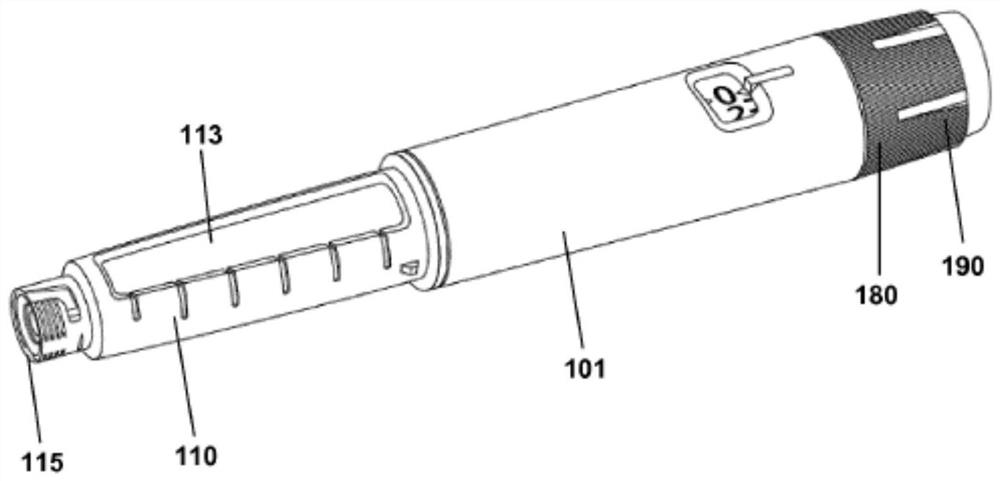 Drug delivery assembly with moving sensor system