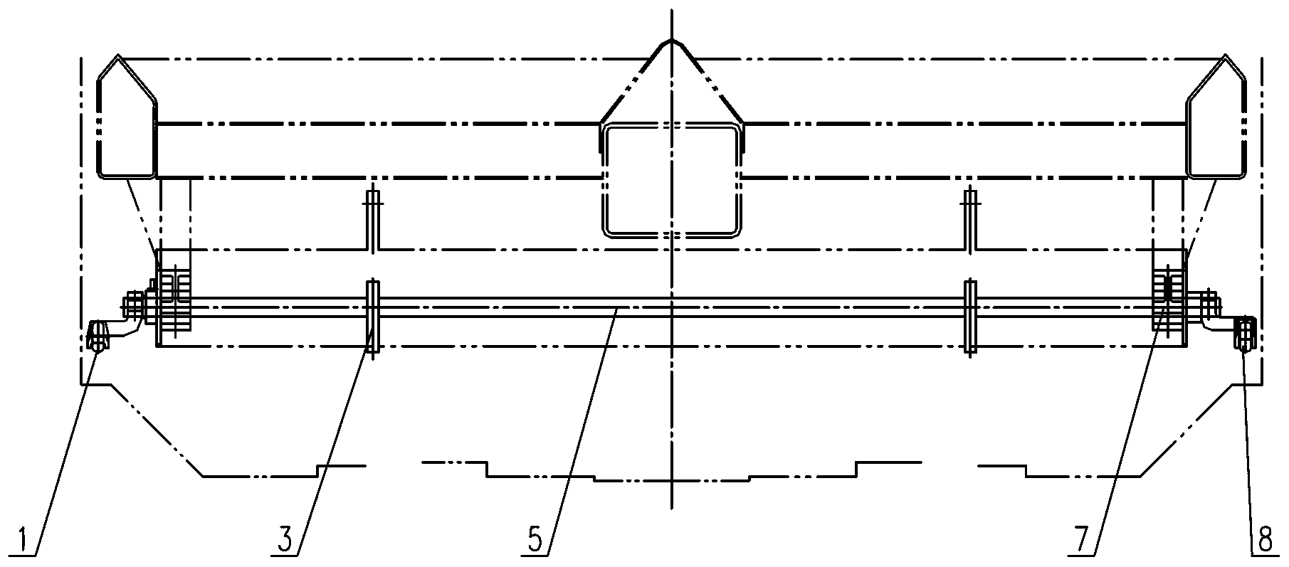 Bottom door opening-closing mechanism for railway funnel type goods vehicle