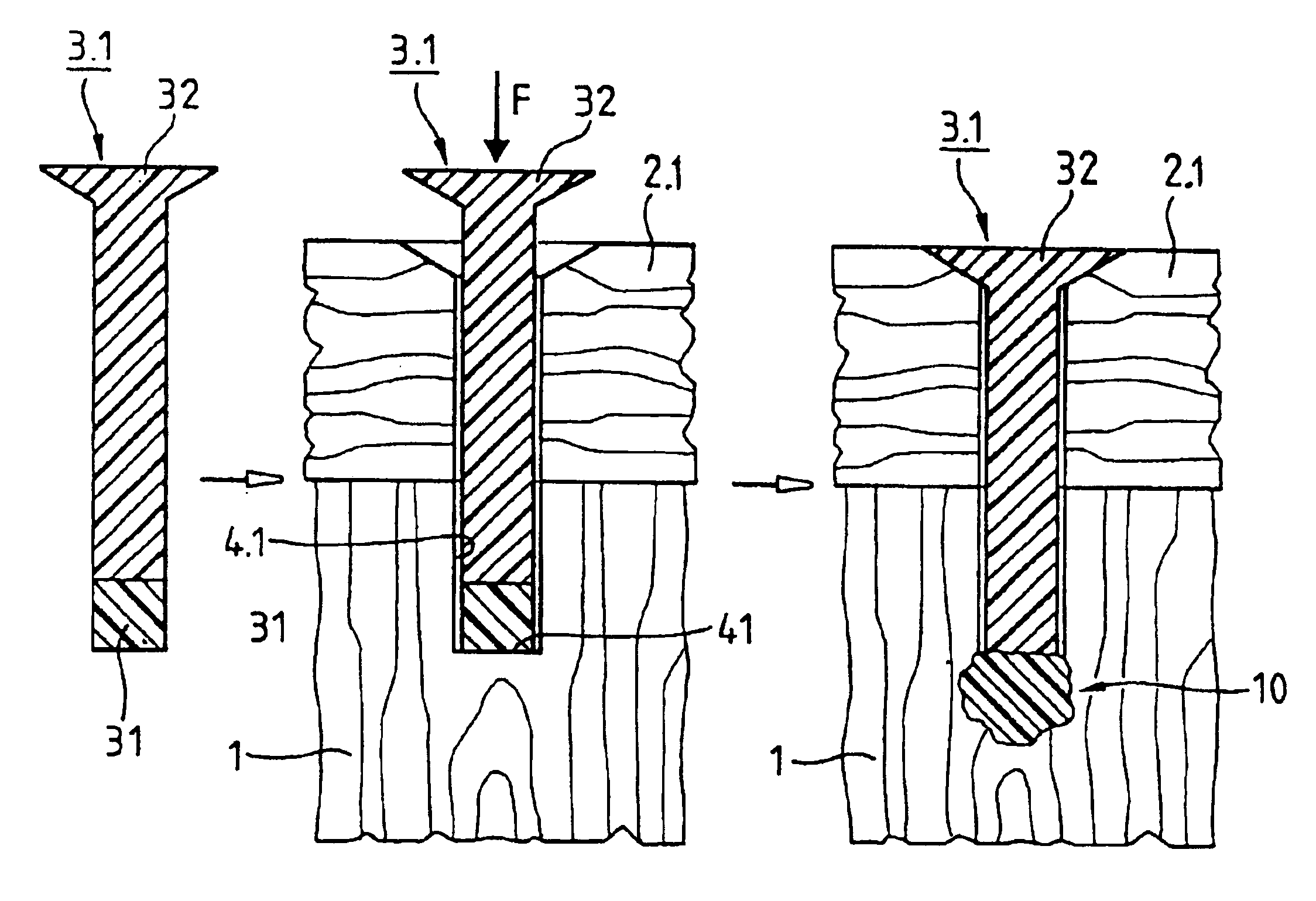 Process for anchoring connecting elements in a material with pores or cavities and connecting elements therefor