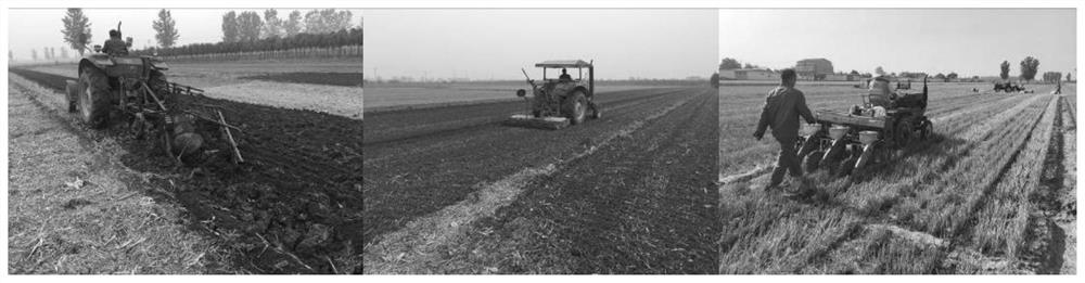 Excitation type straw dislocation wheel returning full plough layer fertilization method