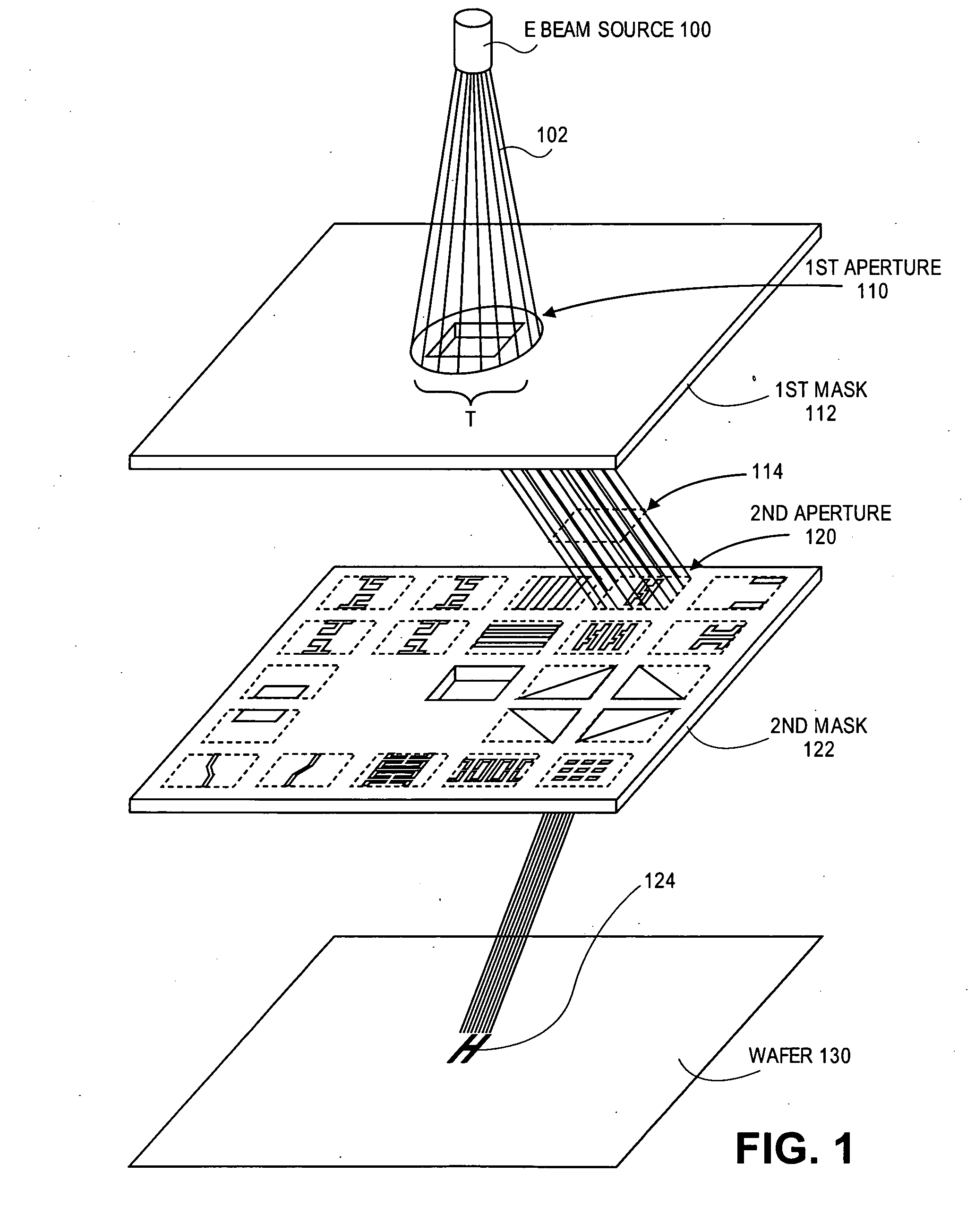 Stencil design and method for cell projection particle beam lithography