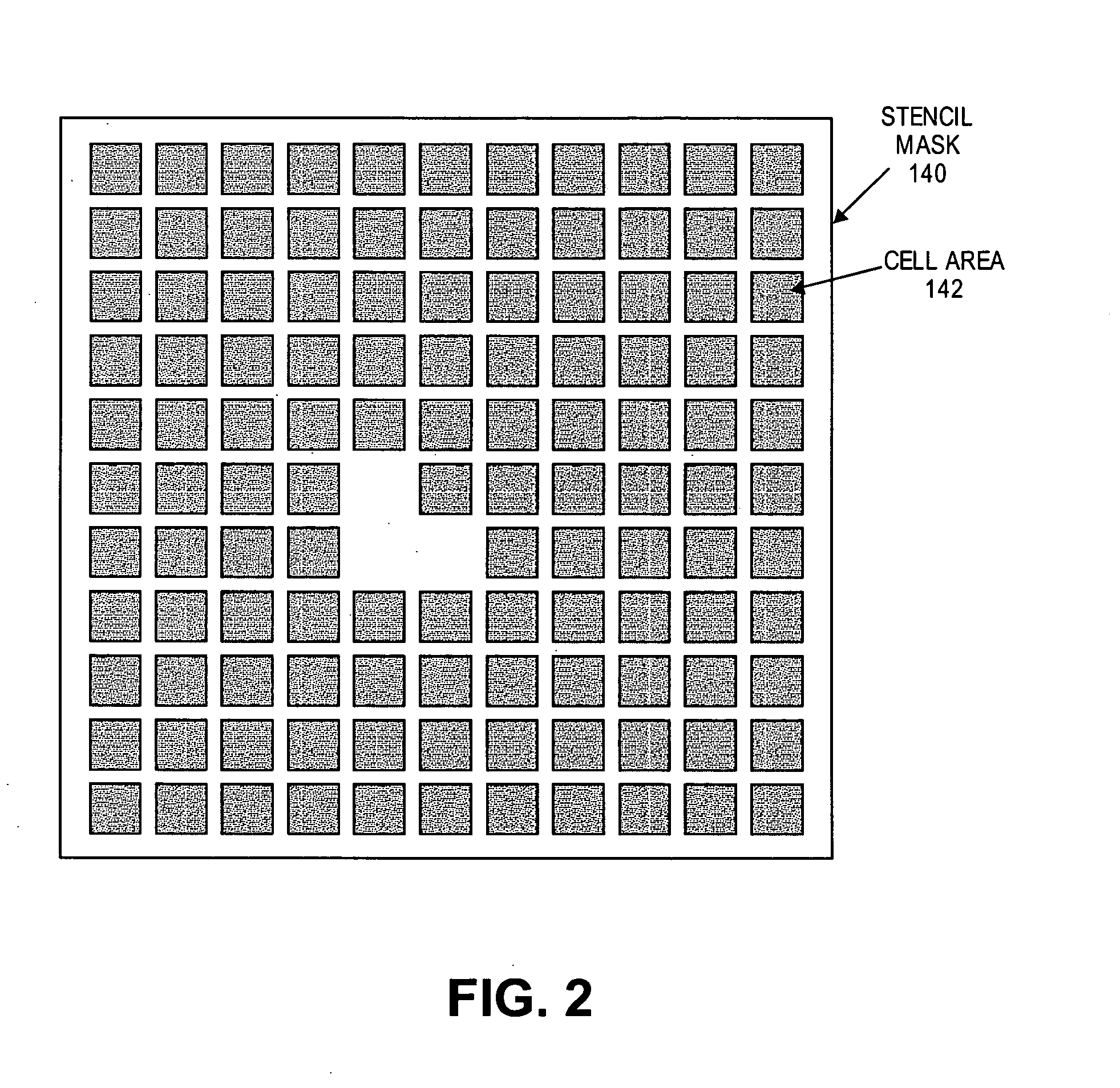 Stencil design and method for cell projection particle beam lithography
