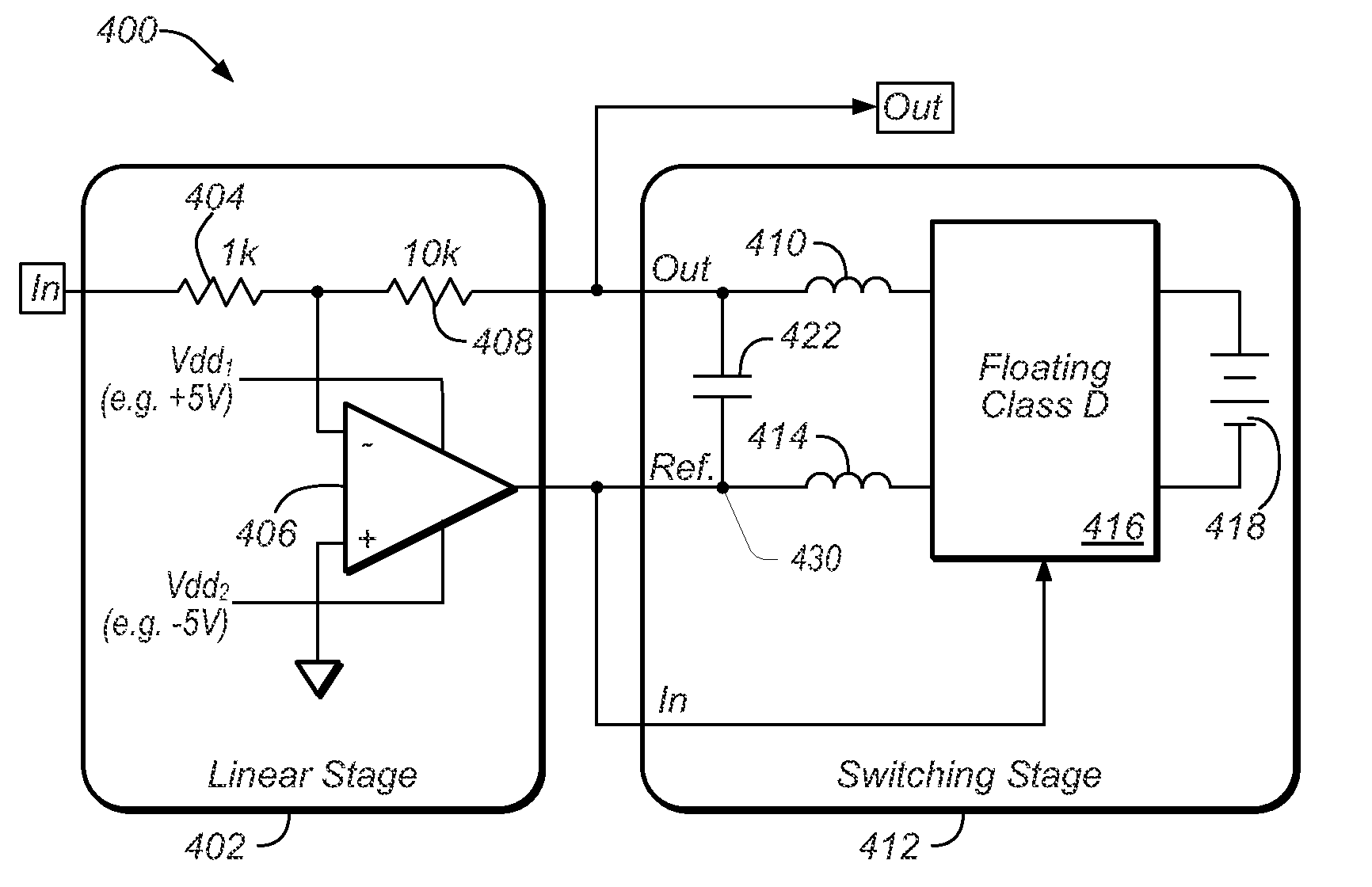 Efficient Low Noise High Speed Amplifier