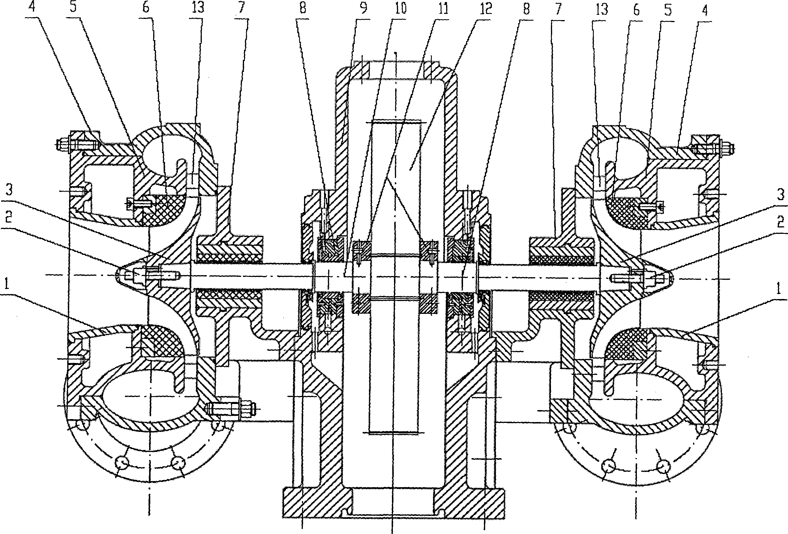 Cantilever type high rate turbine vacuum pump and its evacuation method