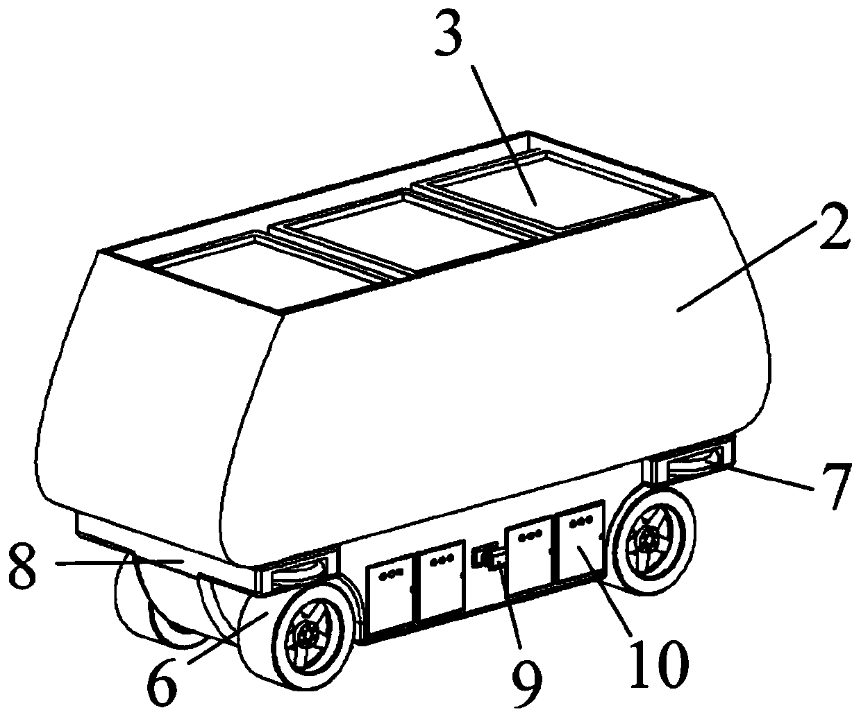 Underground pipe gallery wheel type logistics vehicle system