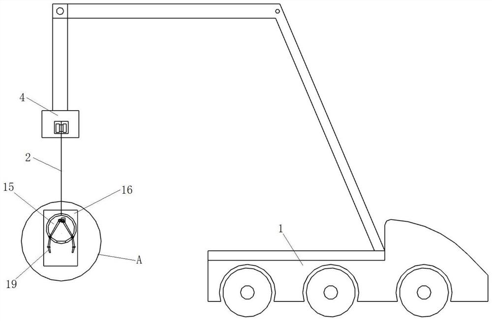 Fire-fighting pipeline hoisting device for fire-fighting engineering construction