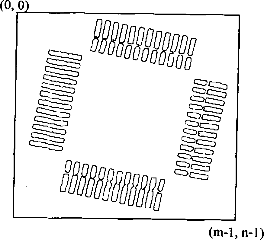 Method for positioning and detecting QFP (Quad Flat Package) chip