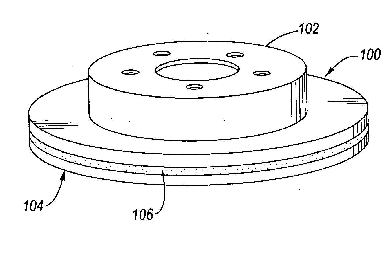 Coulomb friction damped disc brake rotors
