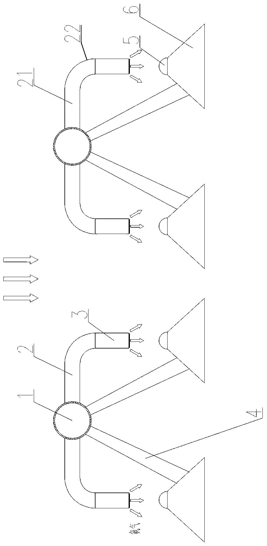 Efficient ammonia mixing and spraying device for flue gas denitration system