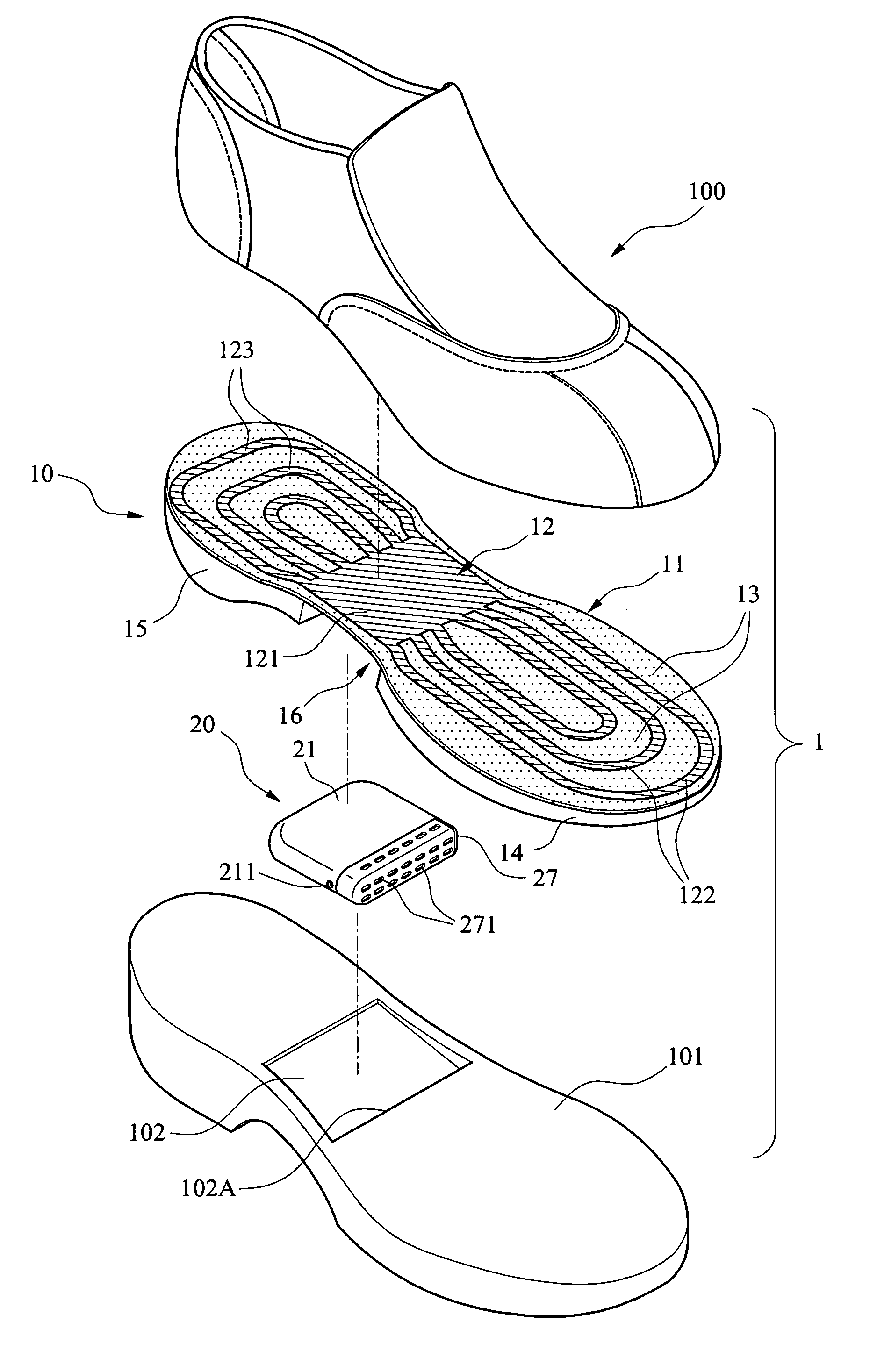 Warming shoe pad