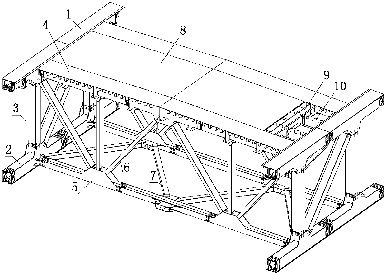 Assembling method of truss bridge segments
