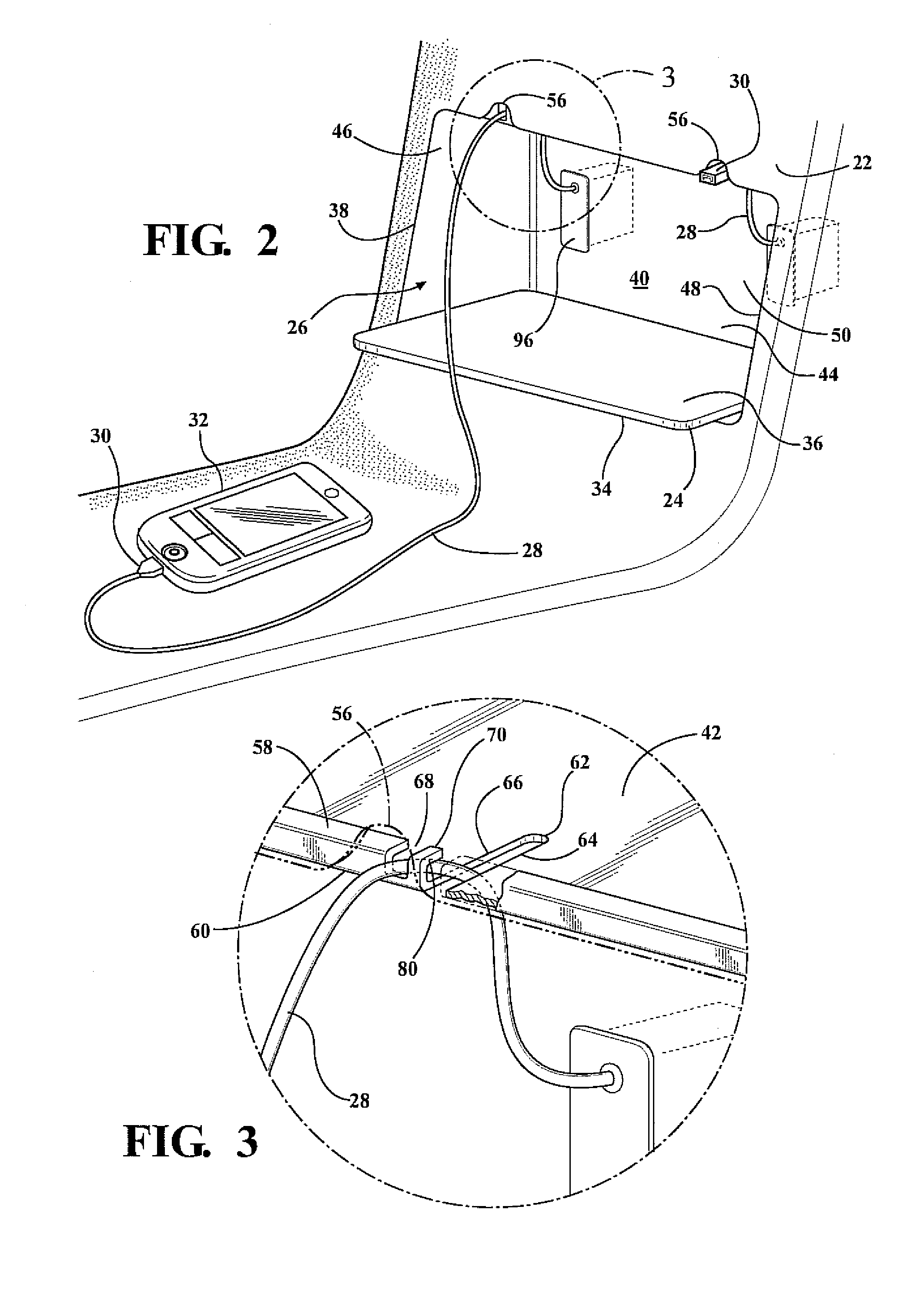 Storage assembly having retractable power cord