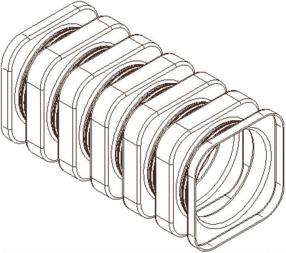 Forming mold of square single-wall corrugated pipe