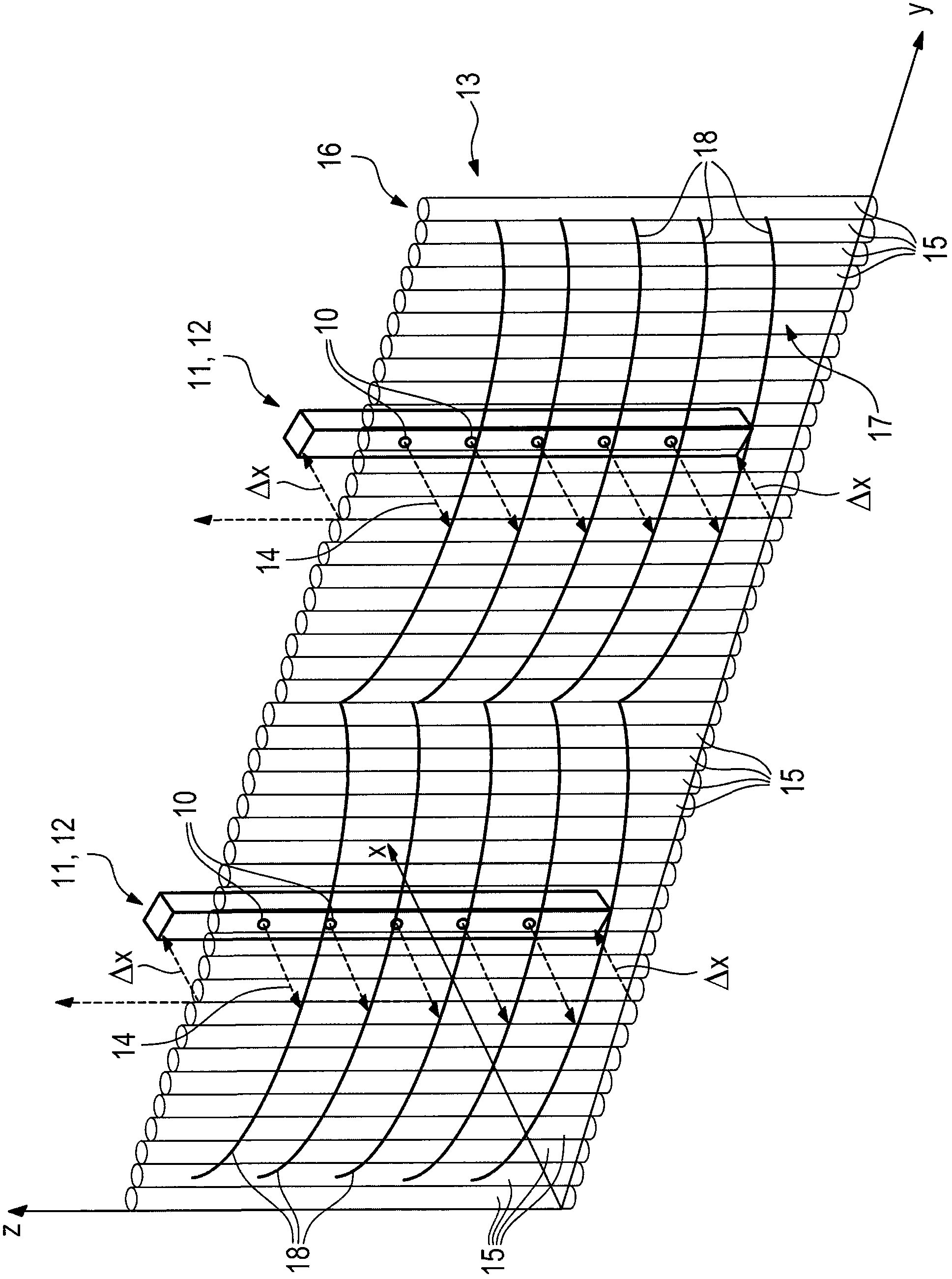 Device for generating light effects, and motor vehicle lamp