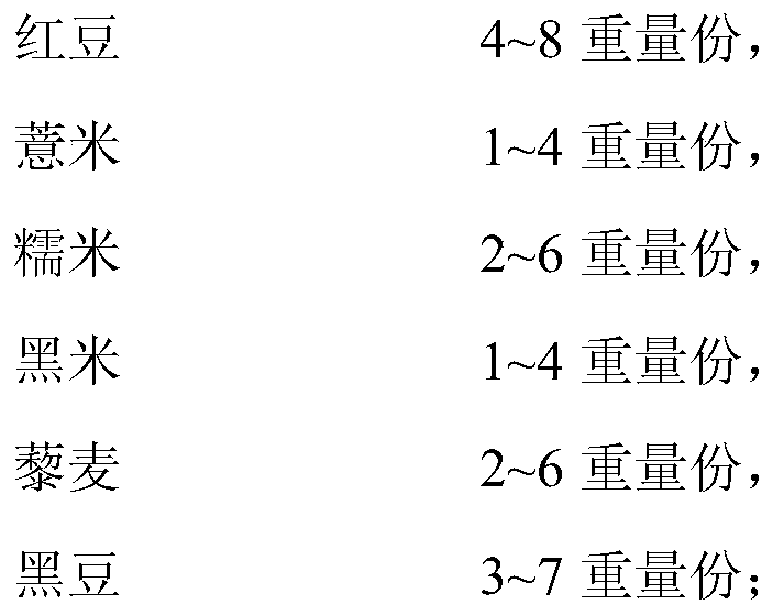 Amino acid complementary compound nutritious assorted grain porridge and preparation method thereof