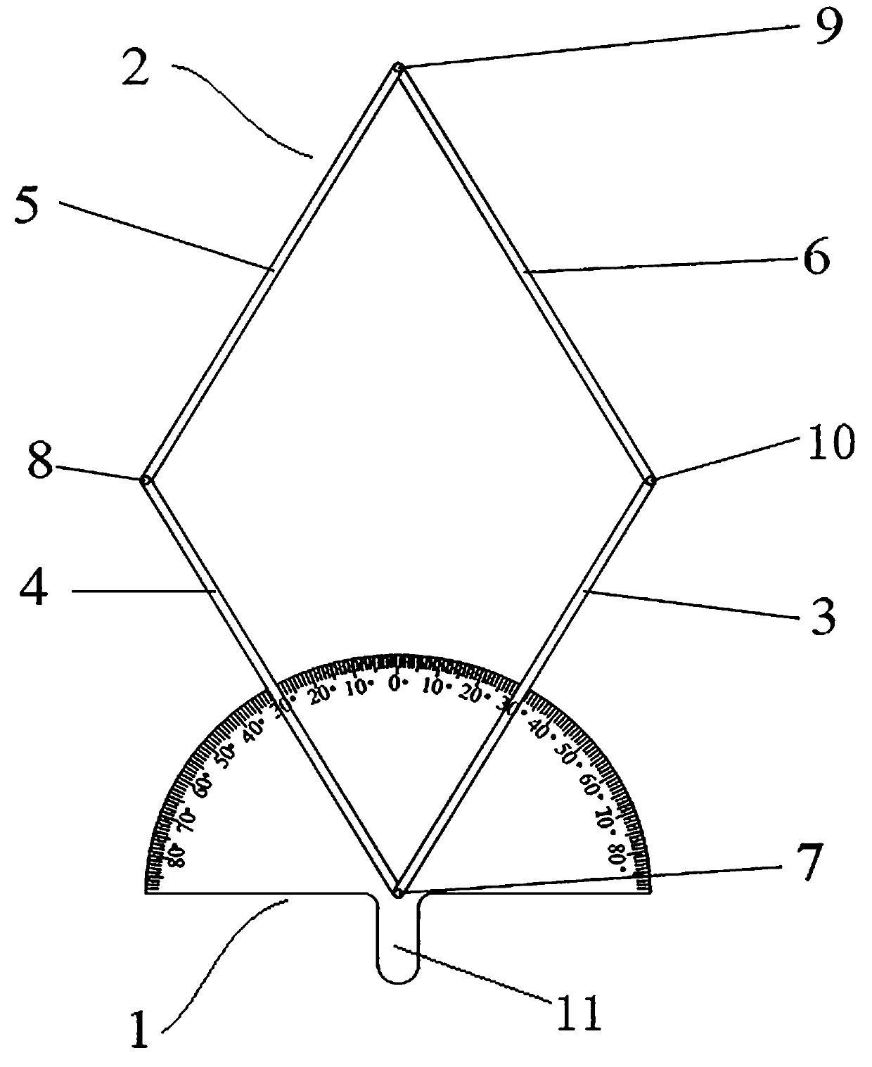 Measuring device for measuring orifice chamfer angle