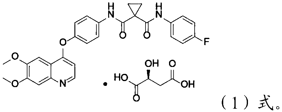 Method for preparing antitumor drug cabozantinib intermediate by solid base catalysis