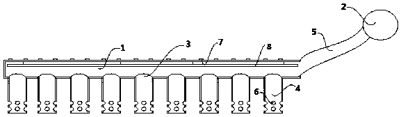 Clothes airing pole with clamping steps and sterilizing device