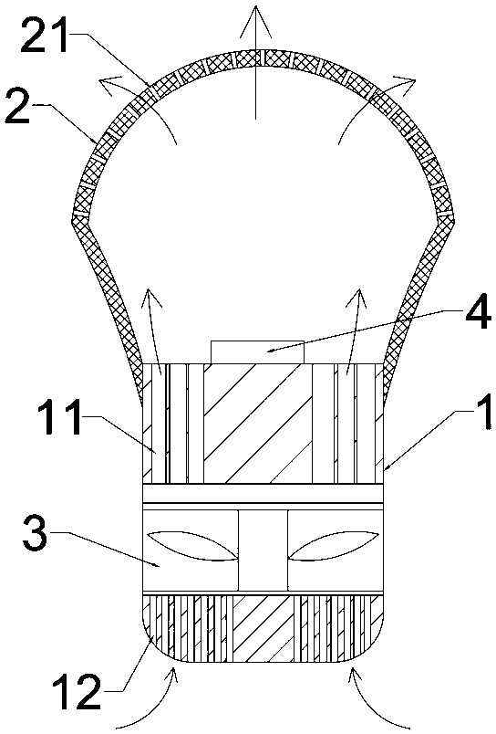 Wide-angle air-flow-circulating photocatalyst purifying lamp