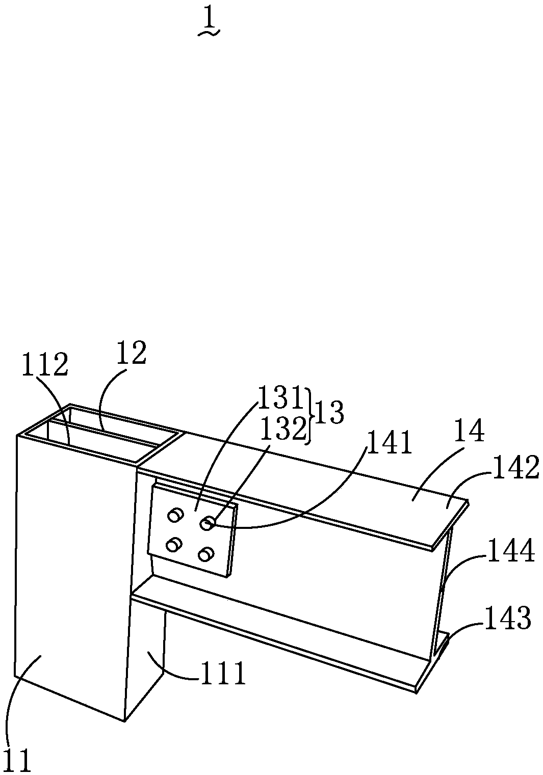 Vertical baffle and beam column connecting joint applied to steel tube column