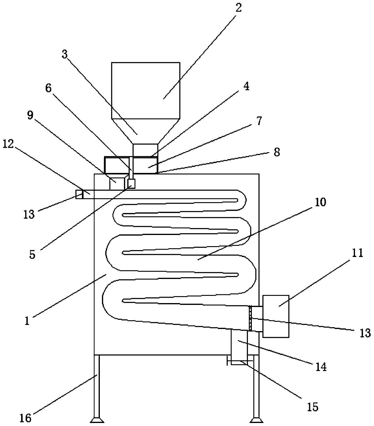 Grain drying device capable of uniformly transporting air