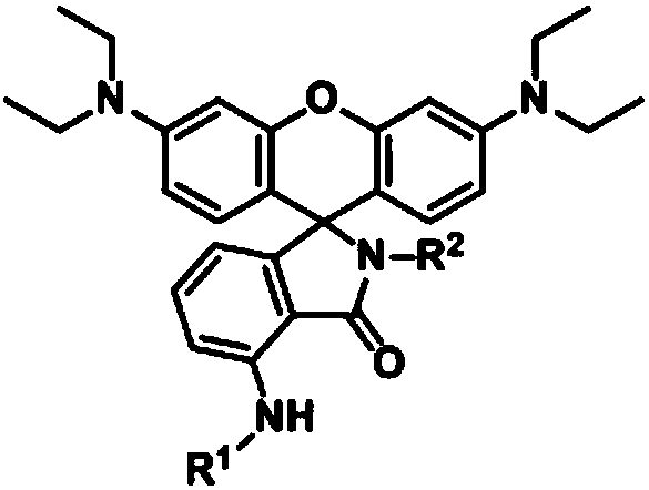 Acid-resistant photo-controlled fluorescent molecular switch in organic solution, and synthesis method thereof