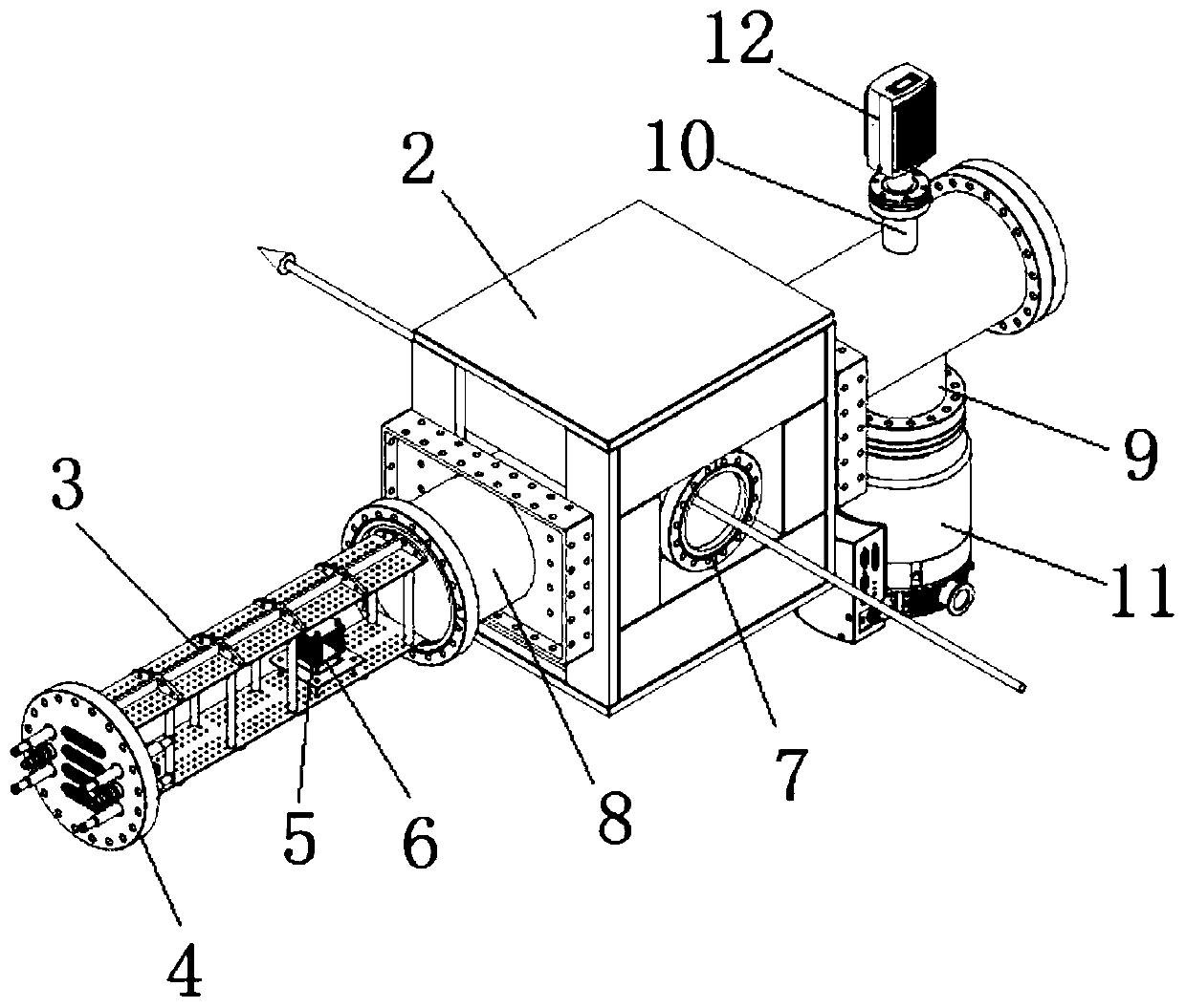 Residual gas charged particle beam monitoring device and method thereof