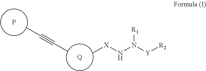Diarylacetylene hydrazide containing tyrosine kinase inhibitors