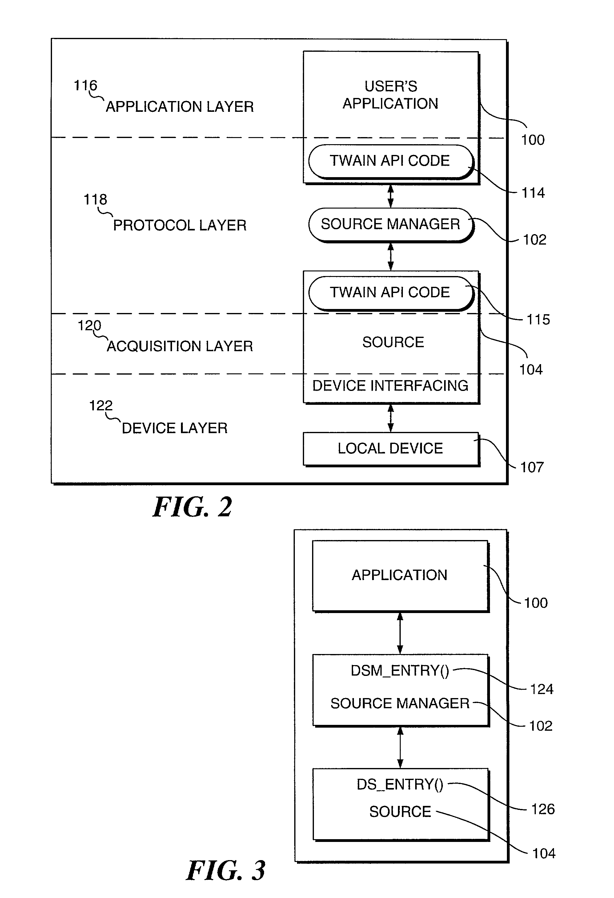Special API interface for interfacing an application with a TWAIN module, negotiating and presenting a user interface for inserting an image into a document