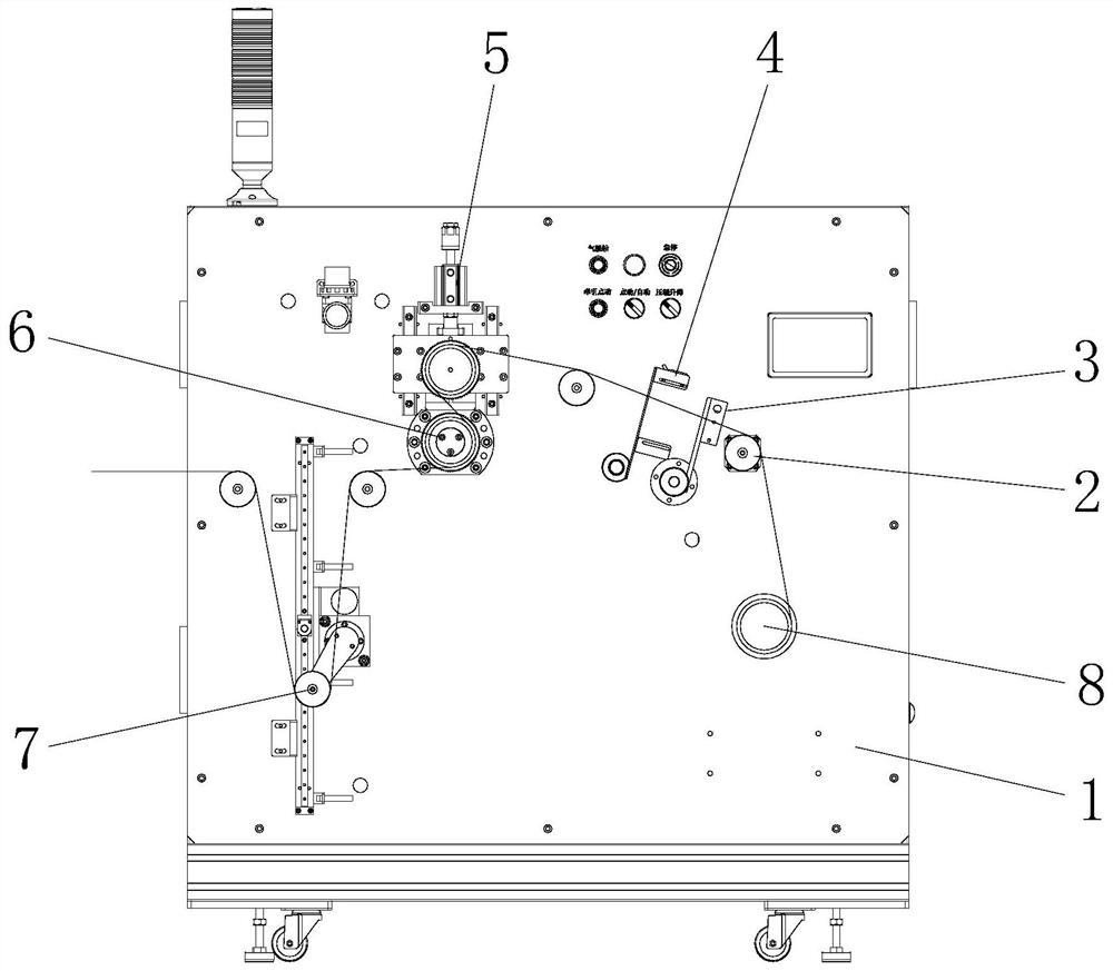 Steel belt feeding and discharging equipment and implementation method thereof