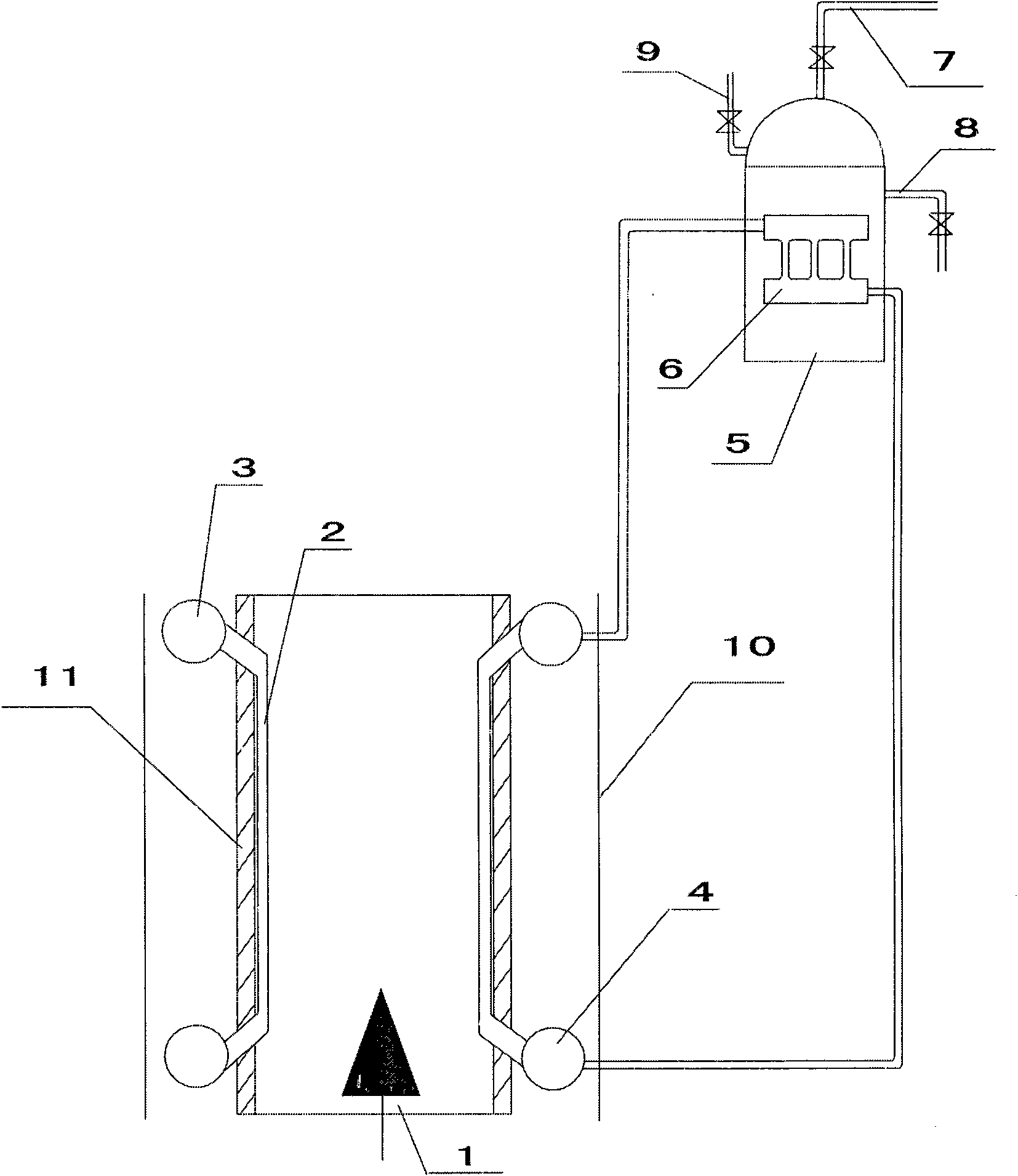 Raw coke over gas riser residual heat recovery device