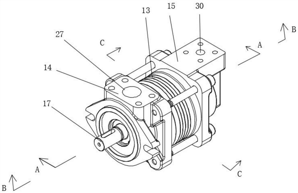 Servo energy-saving internal rotation type gear pump