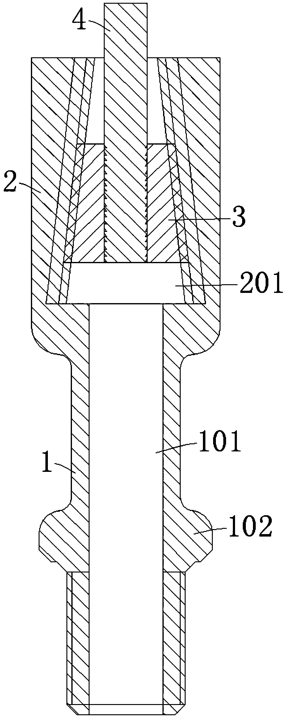 Sucker rod connecting device, sucker rod string and assembly method