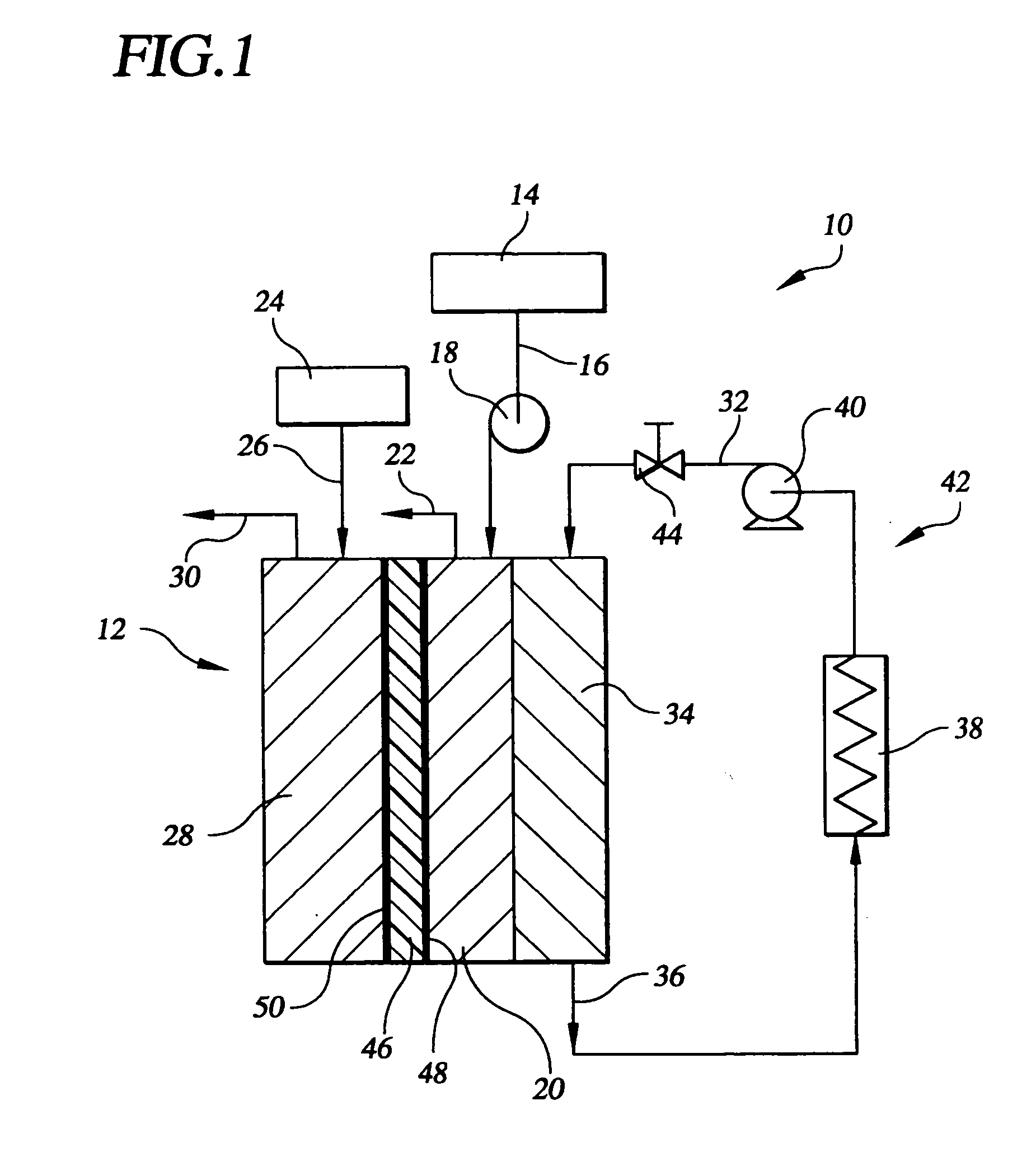 Fuel cell with passive water balance