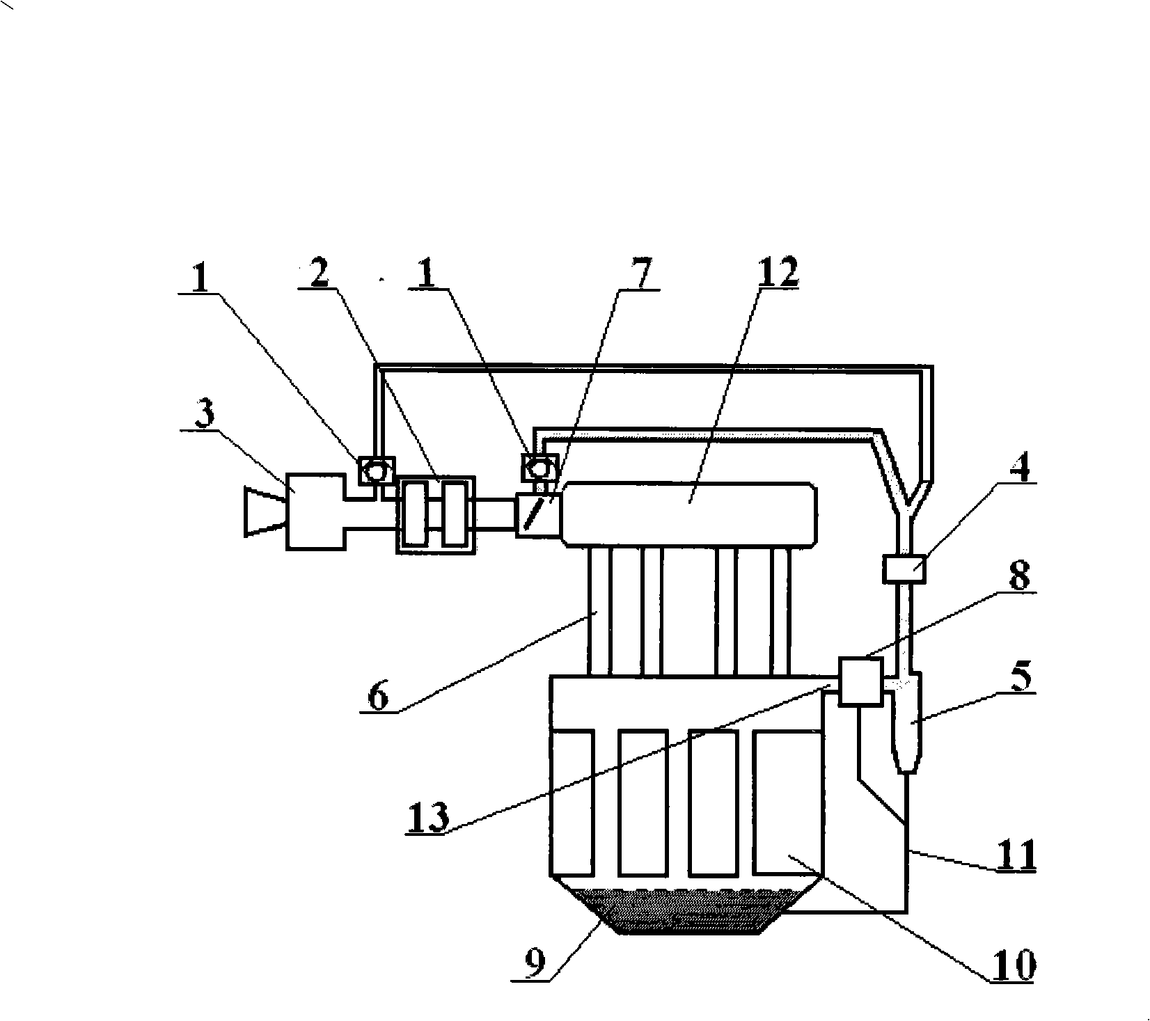 Engine crankcase oil gas separation system and its oil gas separation method