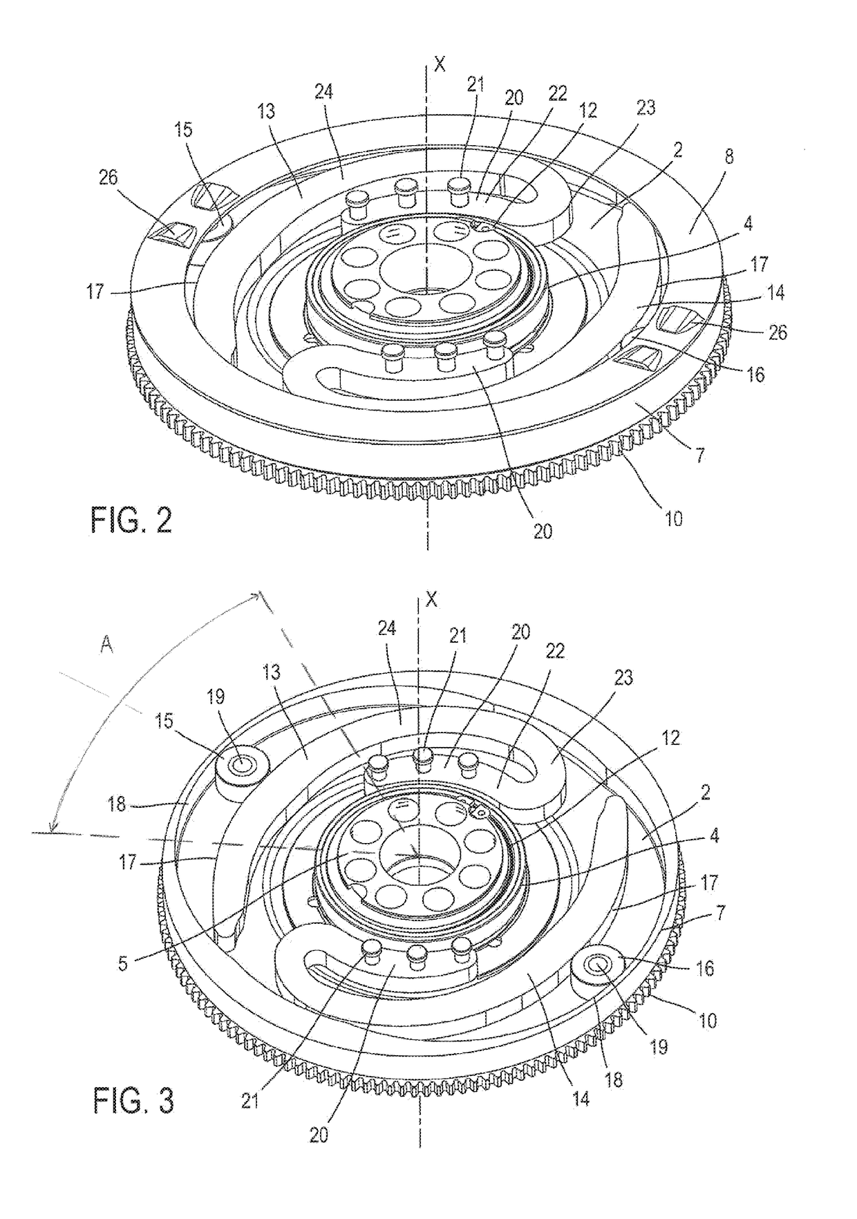 Vibration damping device for a motor vehicle transmission drivetrain
