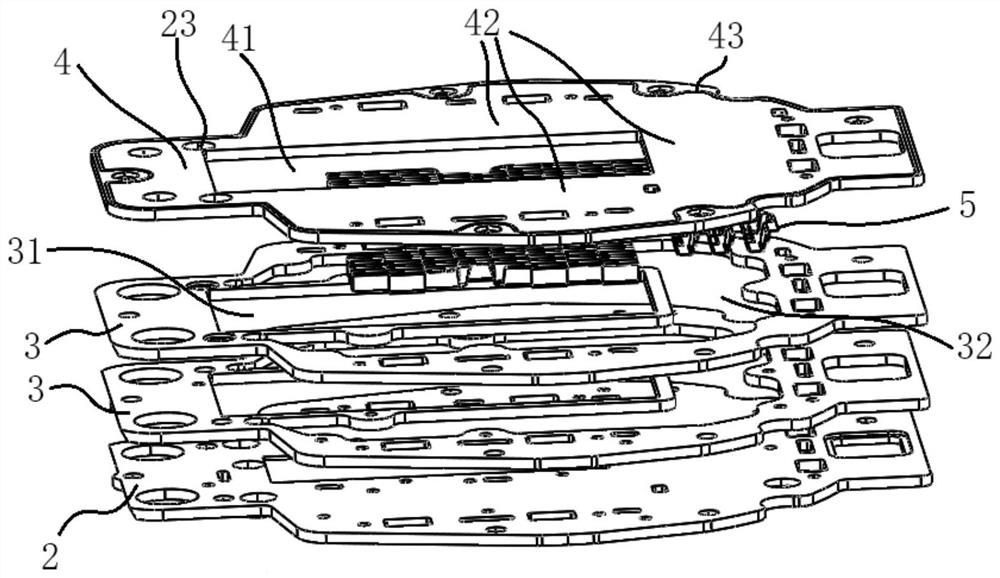 Multi-layer structure heat dissipation plate of BSG motor inverter and processing method