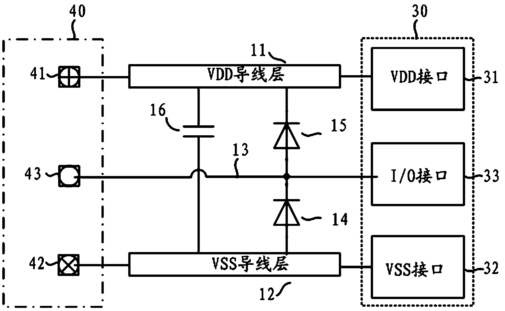 Electro static discharge protective circuit for circuit board interface