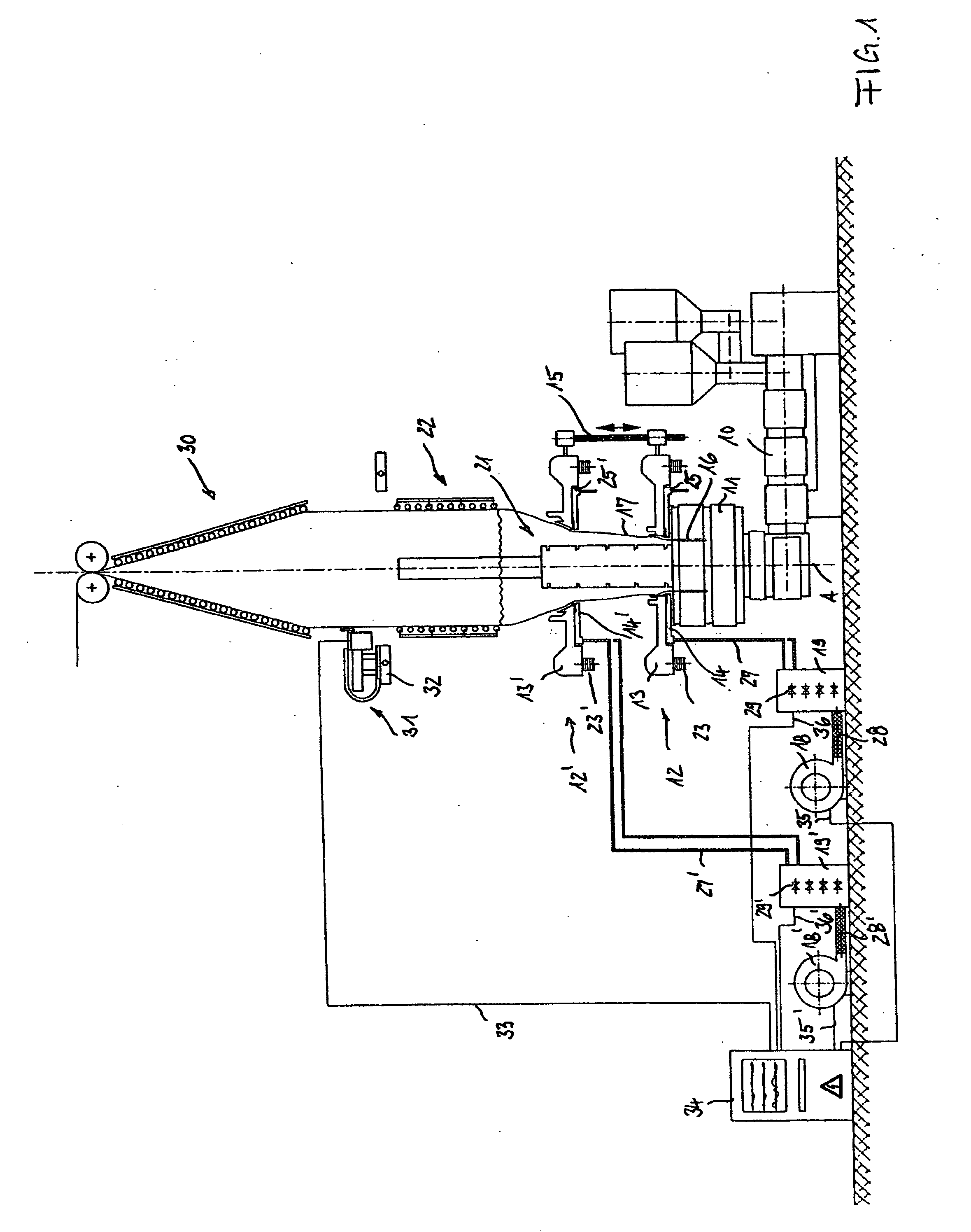 Method and device for the production of blown tubular film