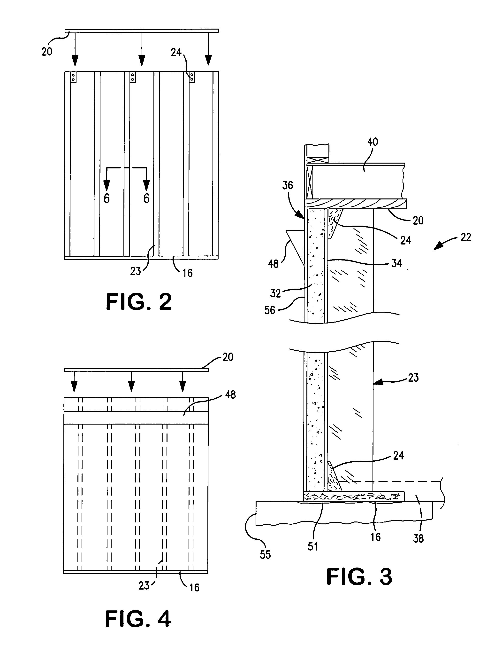 Support pads and support brackets, and structures supported thereby