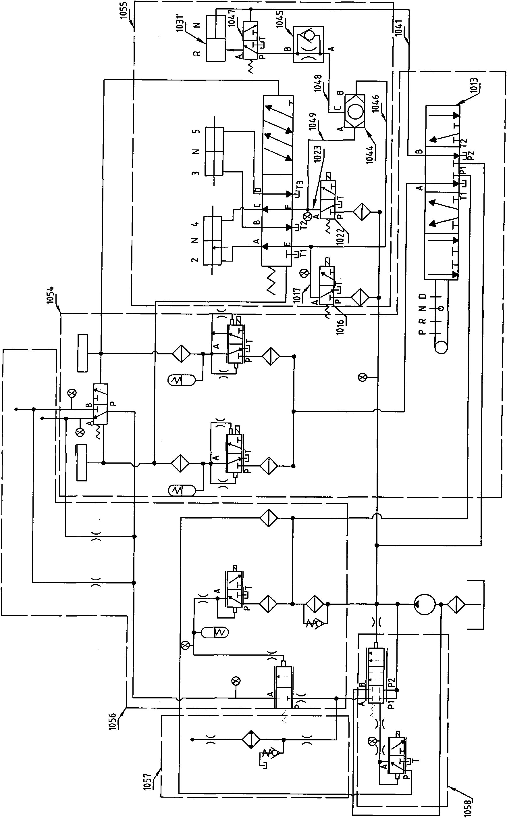 Hydraulic control system of dual-clutch automatic transmission