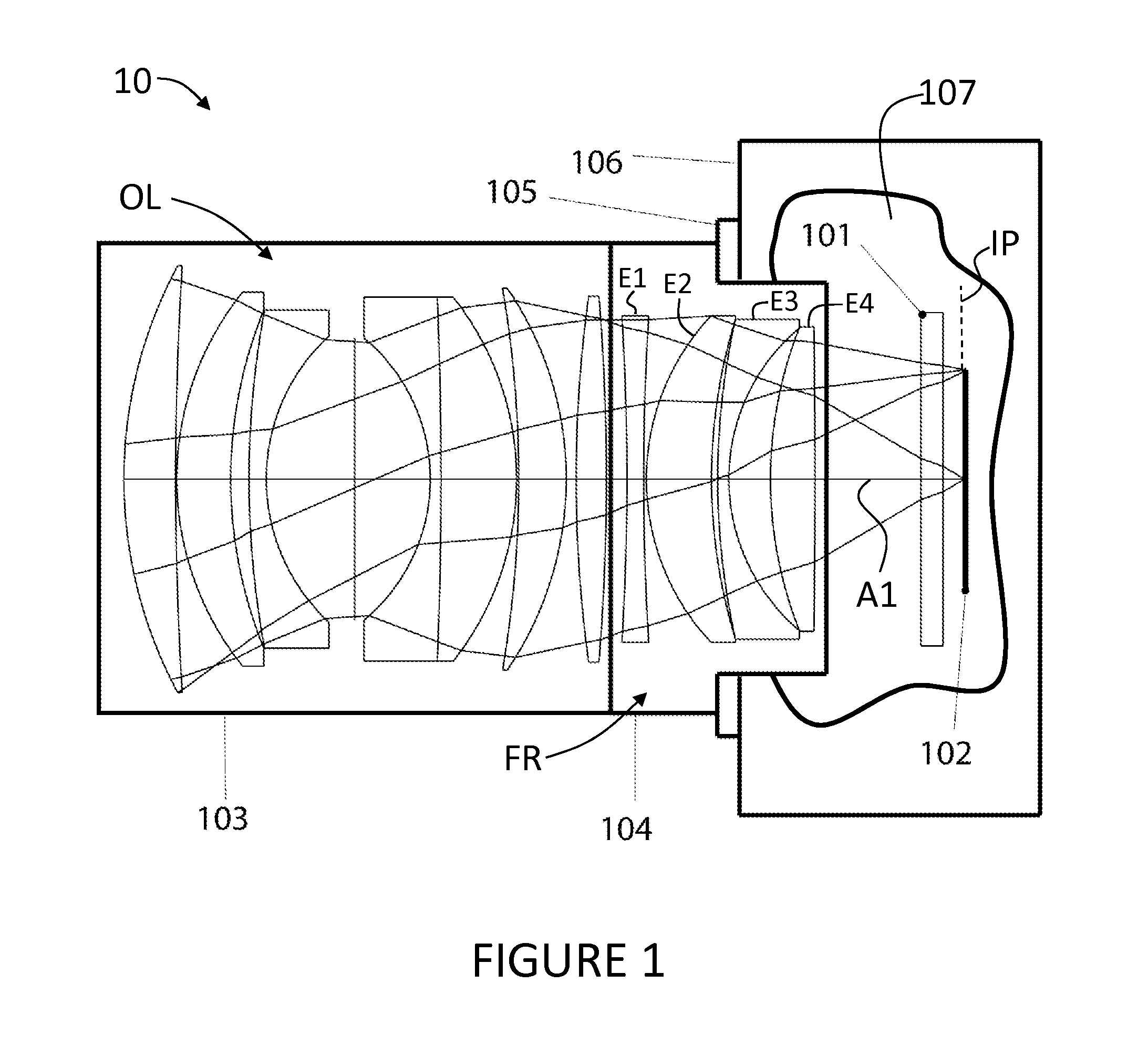 Optical attachment for reducing the focal length of an objective lens