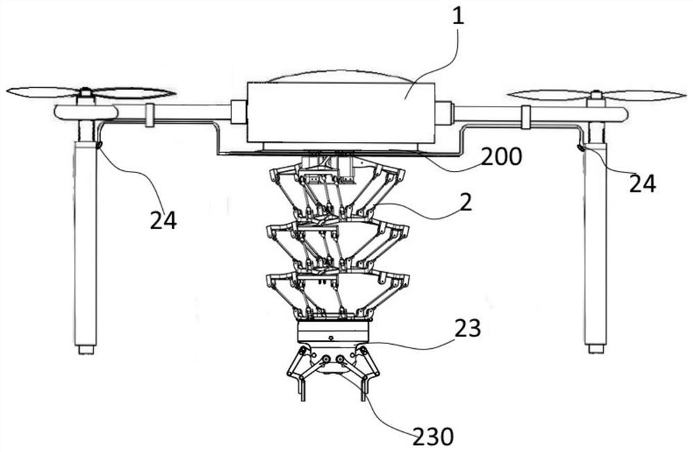 Multi-wing unmanned aerial vehicle with grabbing function and working method